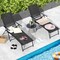 2 Piece Patio Folding Chaise Lounge Chairs Recliner With 6-level Backrest